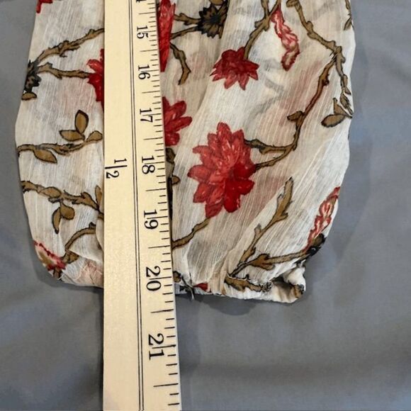 Free People Keeping Up With Kara Tunic Ivory Floral Chiffon Embroidery Small - Picture 14 of 15